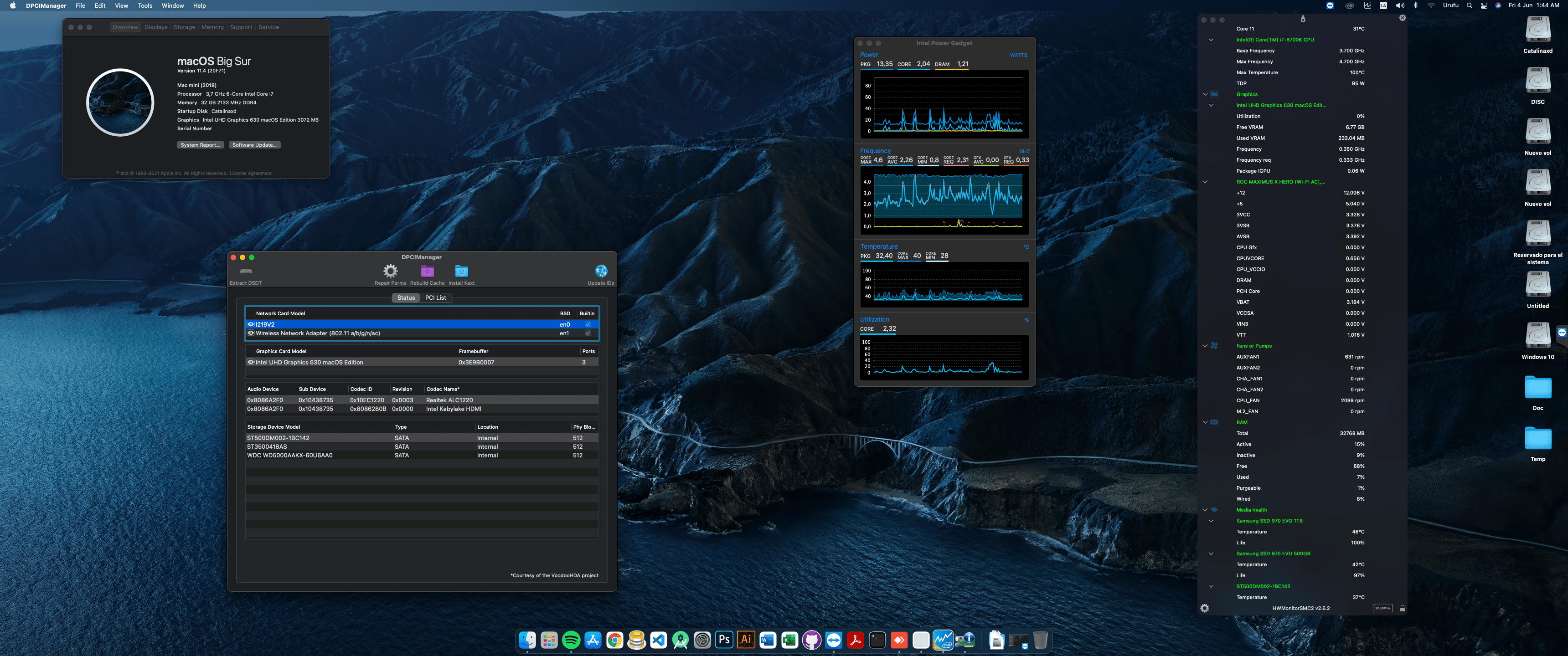 Success Hackintosh macOS Big Sur 11.4 Build 20F71 in Asus Maximus X Hero + Intel Core i7 8700K + Nvidia GTX 1080Ti